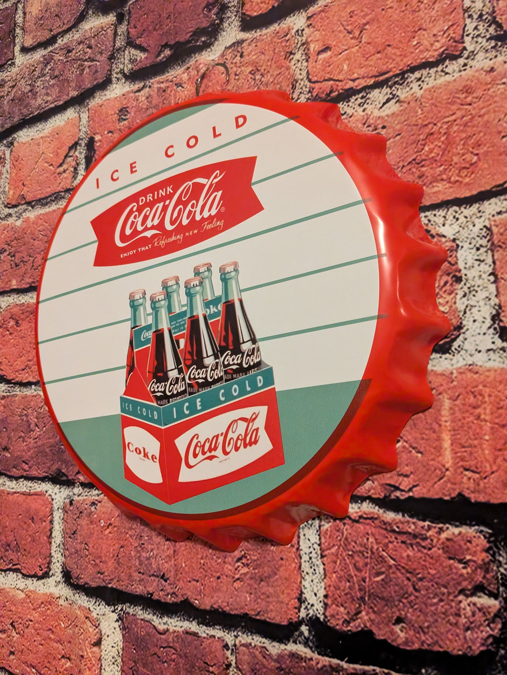 Retro Inspired Bottle Cap Soda Sign 14" | Mancave Garage Bar Patio Home Decor
