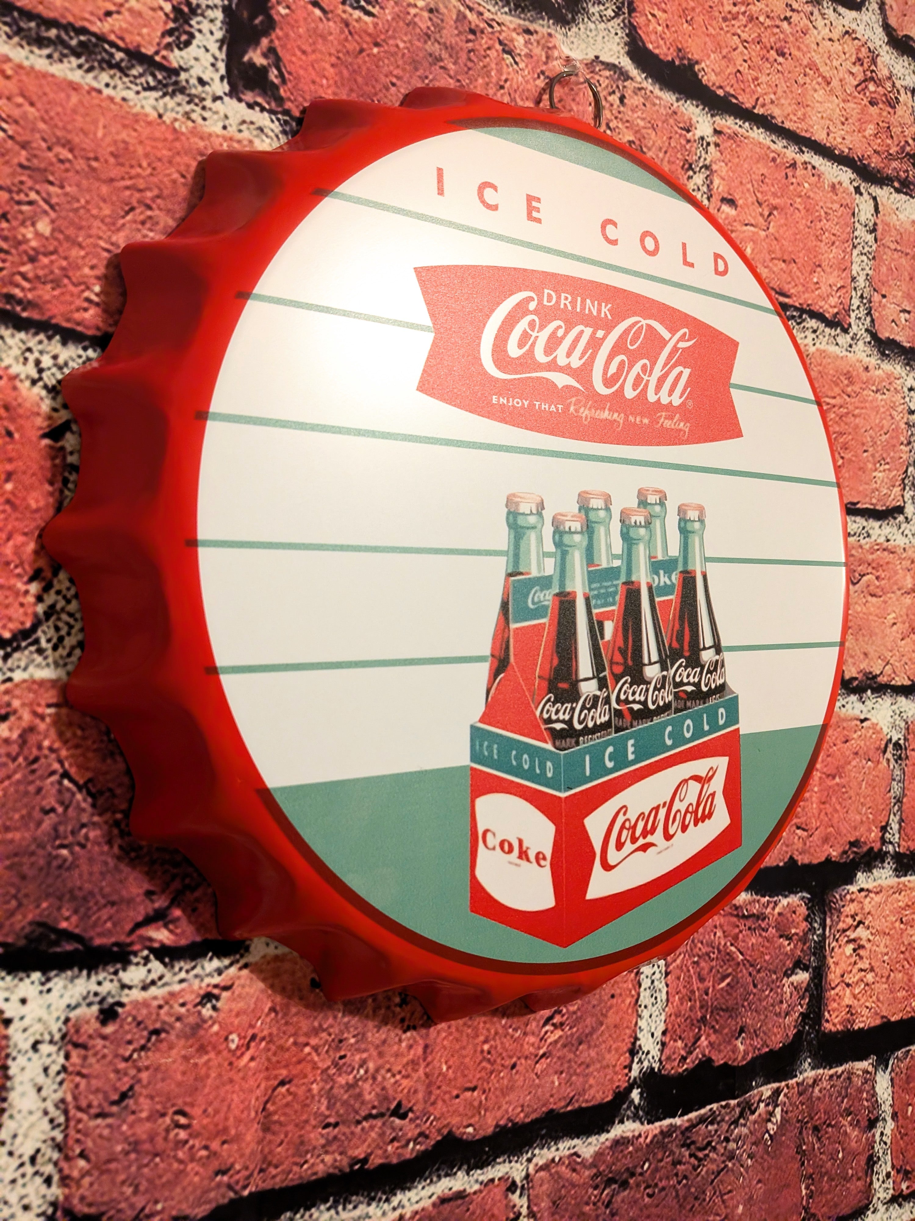 Retro Inspired Bottle Cap Soda Sign 14" | Mancave Garage Bar Patio Home Decor