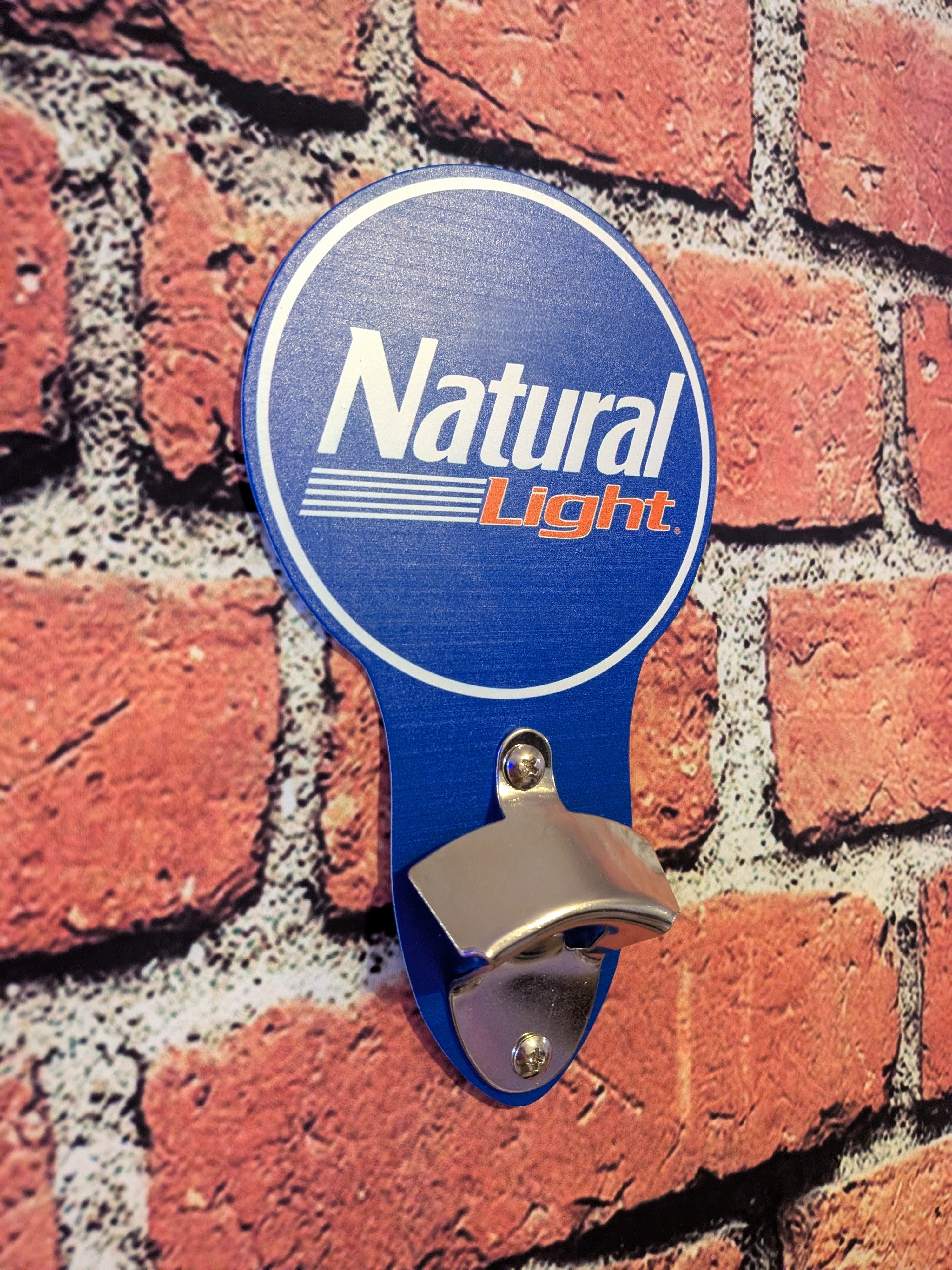 Natural Light Bottle Opener Wall Mount 5"x9" | Mancave Garage Bar Patio Home Decor