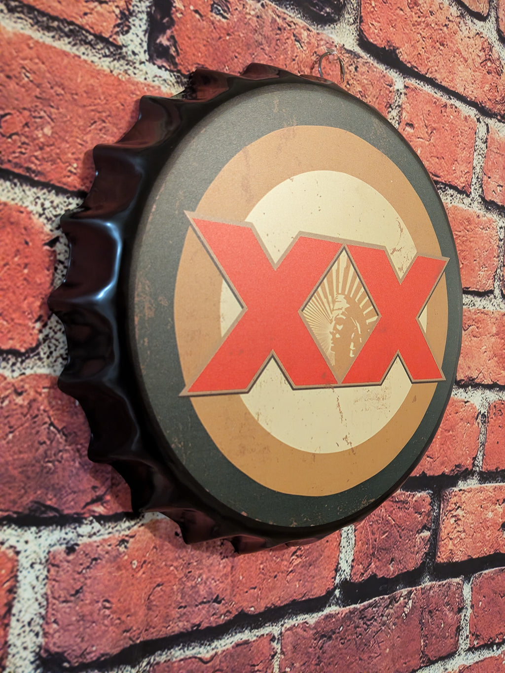 Retro Inspired XX Beer Bottle Cap Metal Sign 14" | Mancave Garage Bar Patio Home Decor