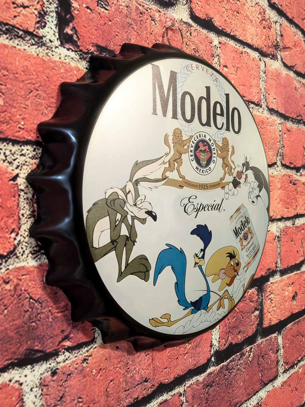 Retro Inspired Modelo Cerveza Beer Bottle Cap Sign 14" | Mancave Garage Bar Patio Home Decor