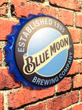 Retro Inspired Moon Beer Sign 14" | Mancave Garage Bar Patio Home Decor
