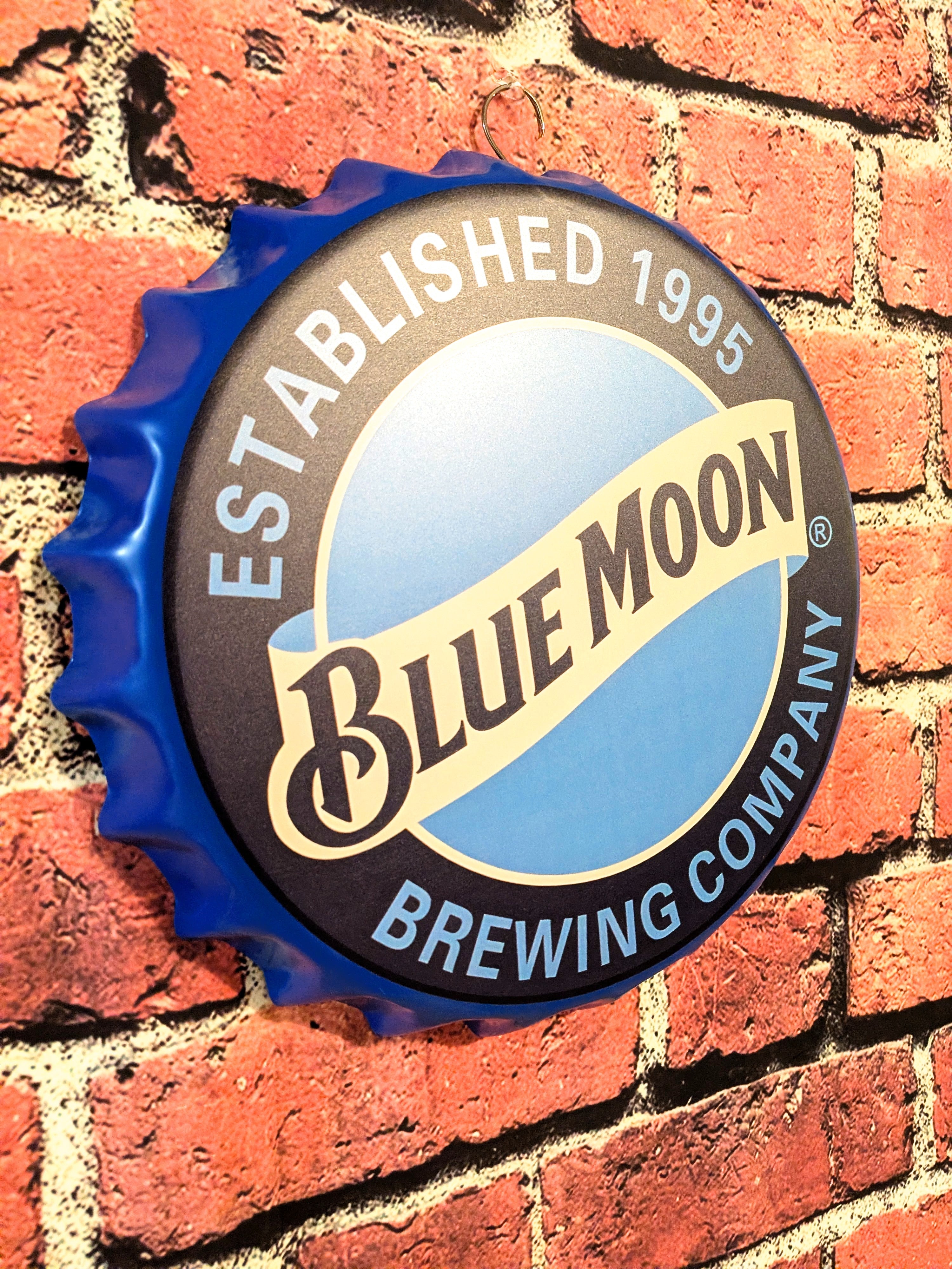 Retro Inspired Moon Beer Sign 14" | Mancave Garage Bar Patio Home Decor
