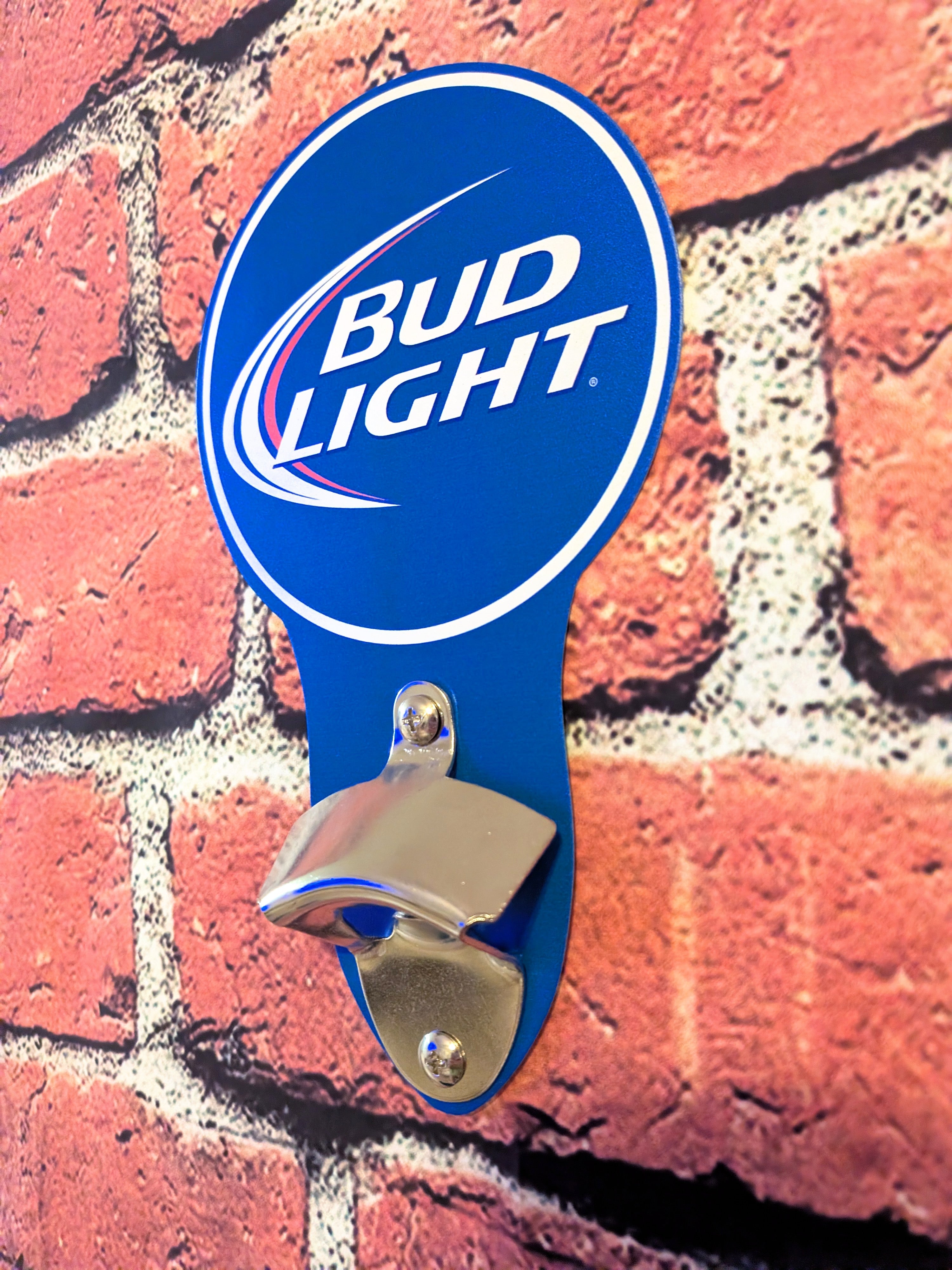 Bud Light Bottle Opener Sign 5"x9" | Mancave Garage Bar Patio Home Decor