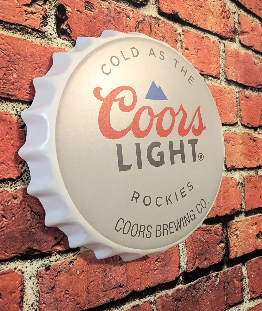 Retro Inspired Beer Bottle Cap Sign 14" | Mancave Garage Bar Patio Home Decor