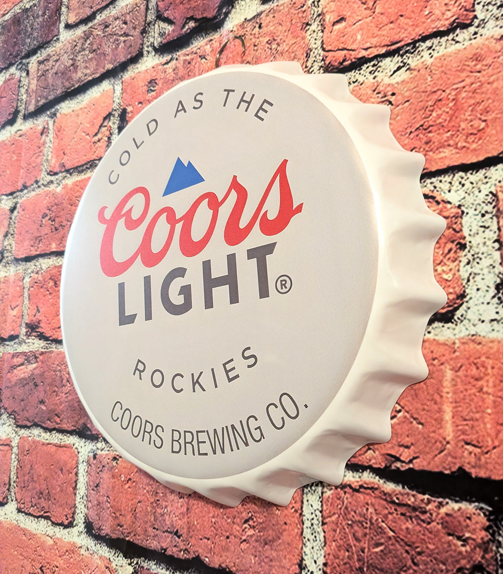 Retro Inspired Beer Bottle Cap Sign 14" | Mancave Garage Bar Patio Home Decor