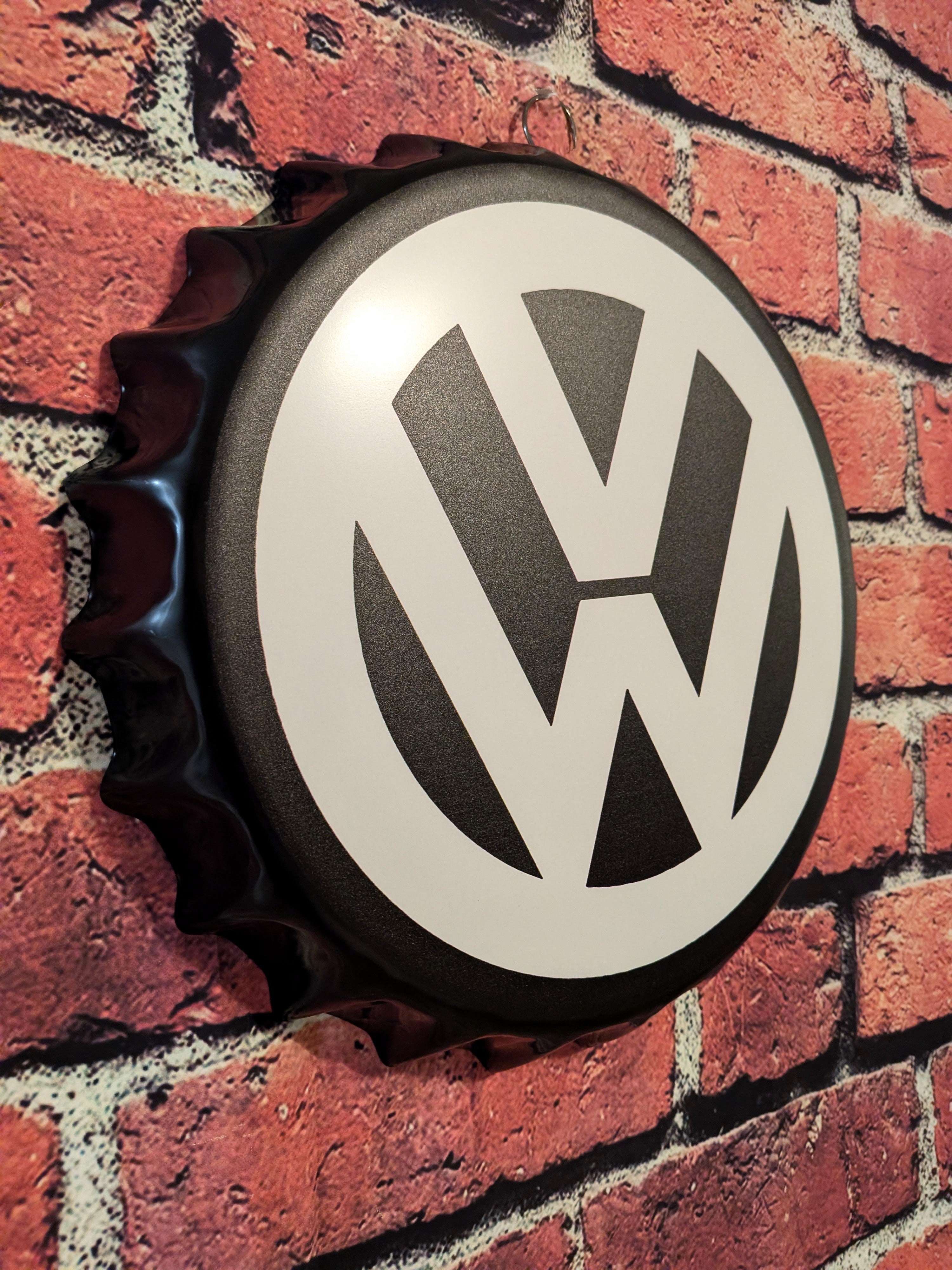 Retro Inspired Black Bottle Cap Metal Sign 14" | Mancave Garage Bar Patio Home Decor