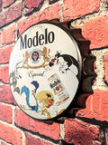 Retro Inspired Modelo Cerveza Beer Bottle Cap Sign 14" | Mancave Garage Bar Patio Home Decor