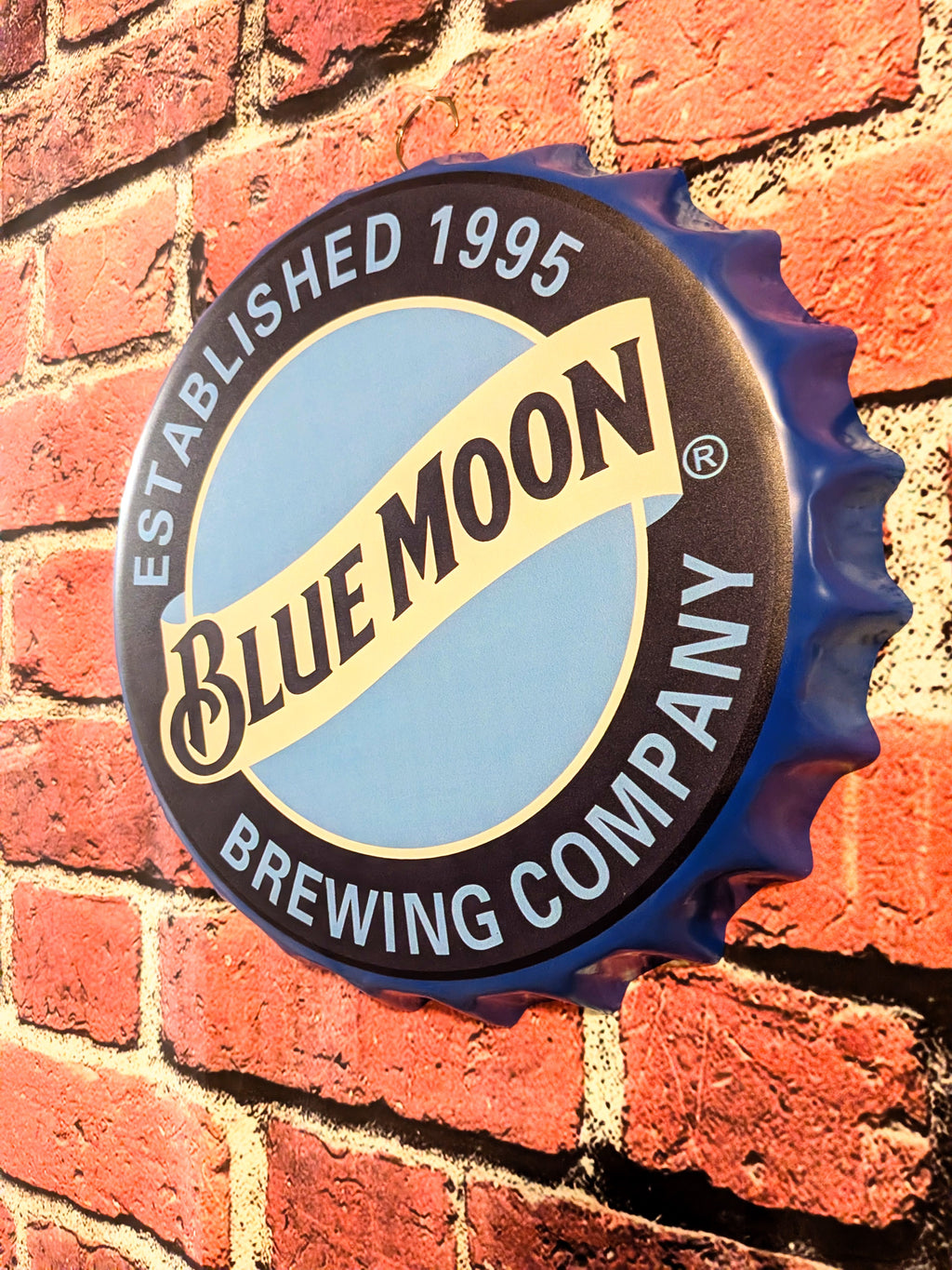 Retro Inspired Moon Beer Sign 14" | Mancave Garage Bar Patio Home Decor