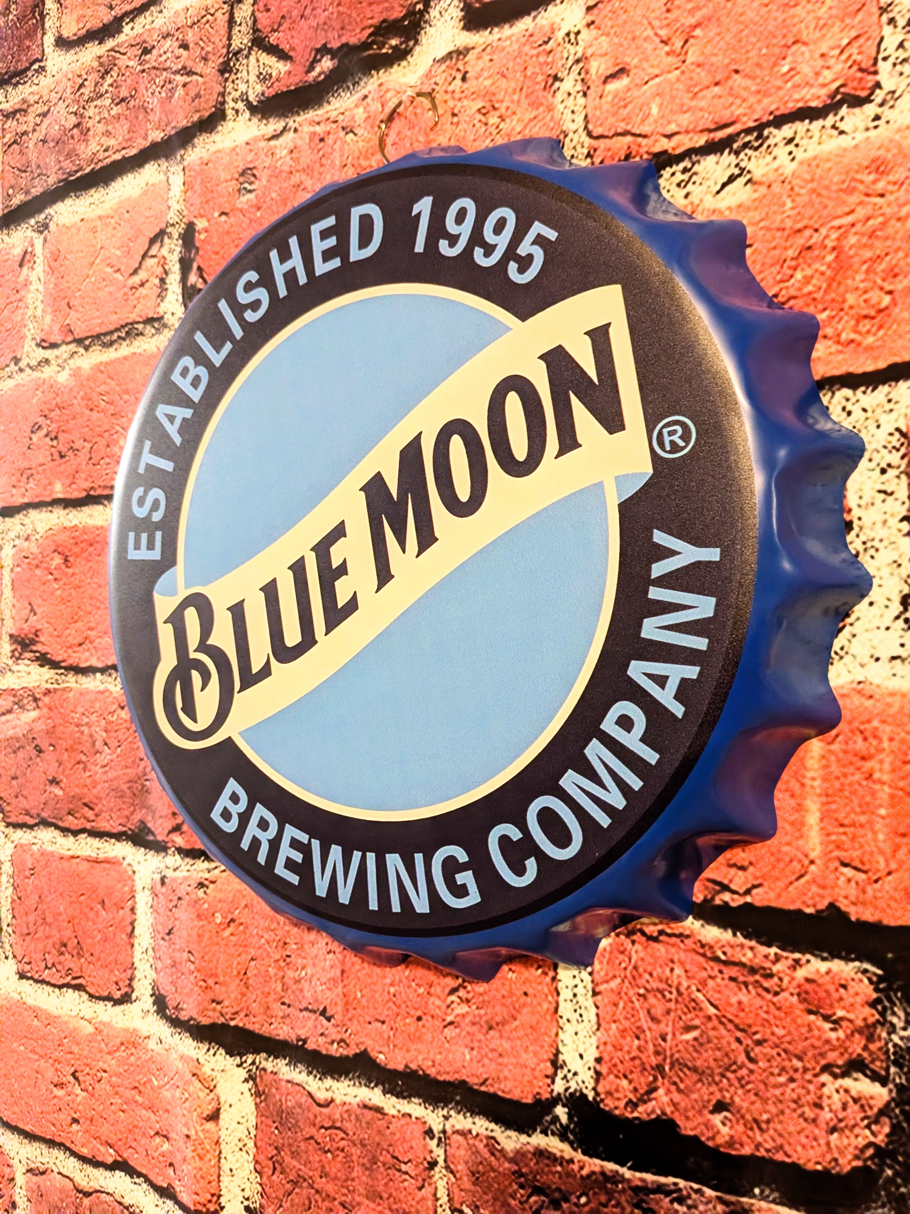 Retro Inspired Moon Beer Sign 14" | Mancave Garage Bar Patio Home Decor