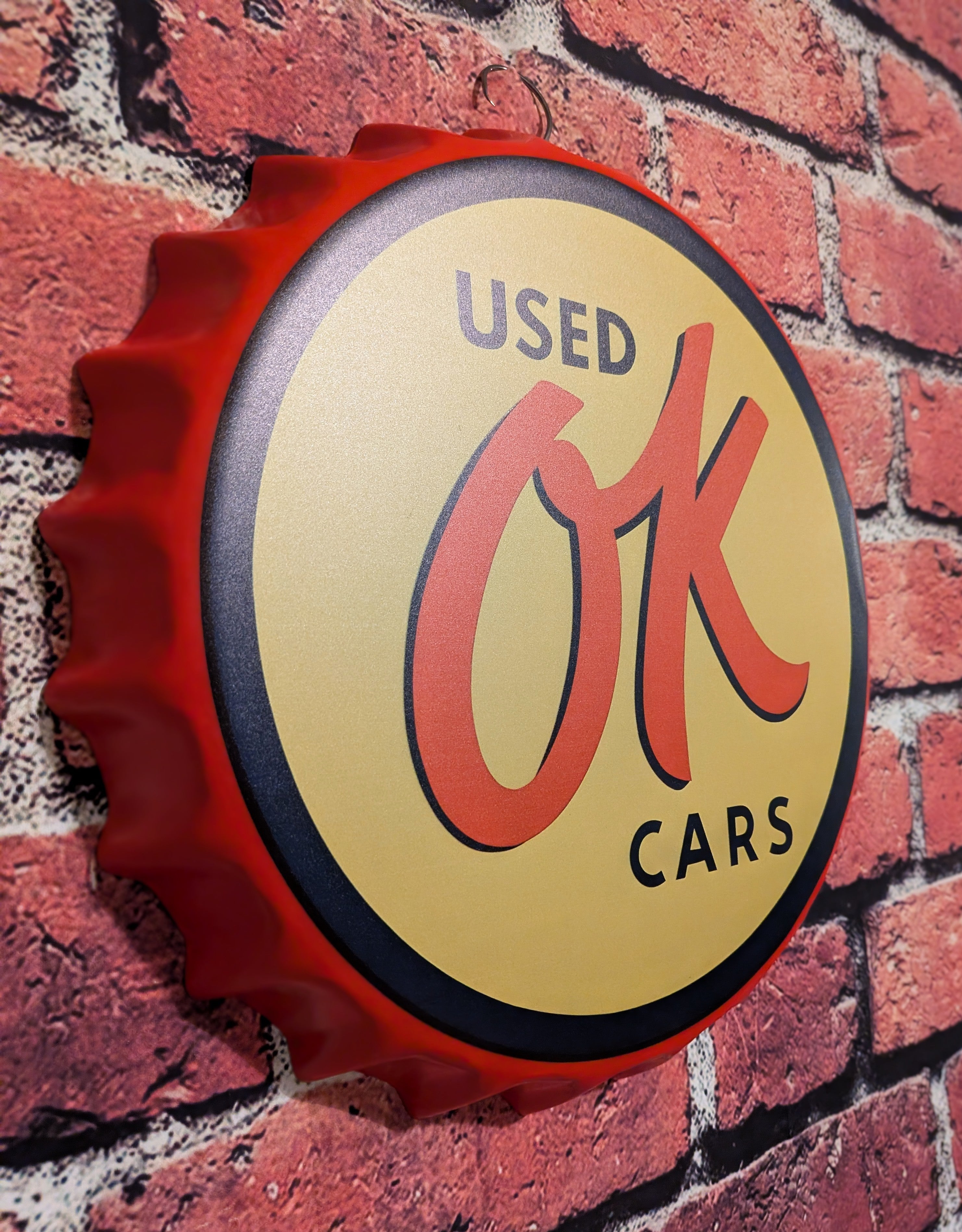 Retro Inspired Vintage Style OK Cars Sign 14" | Mancave Garage Bar Patio Home Decor