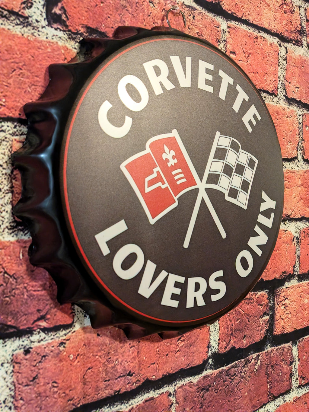 Retro Inspired Chevy Corvette Sign 14" | Mancave Garage Bar Patio Home Decor