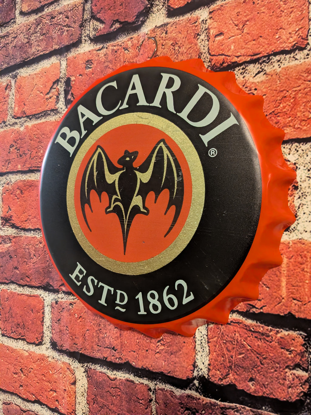 Retro Inspired Bacardi Liquor Sign 14" | Mancave Garage Bar Patio Home Decor