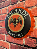 Retro Inspired Bacardi Liquor Sign 14" | Mancave Garage Bar Patio Home Decor