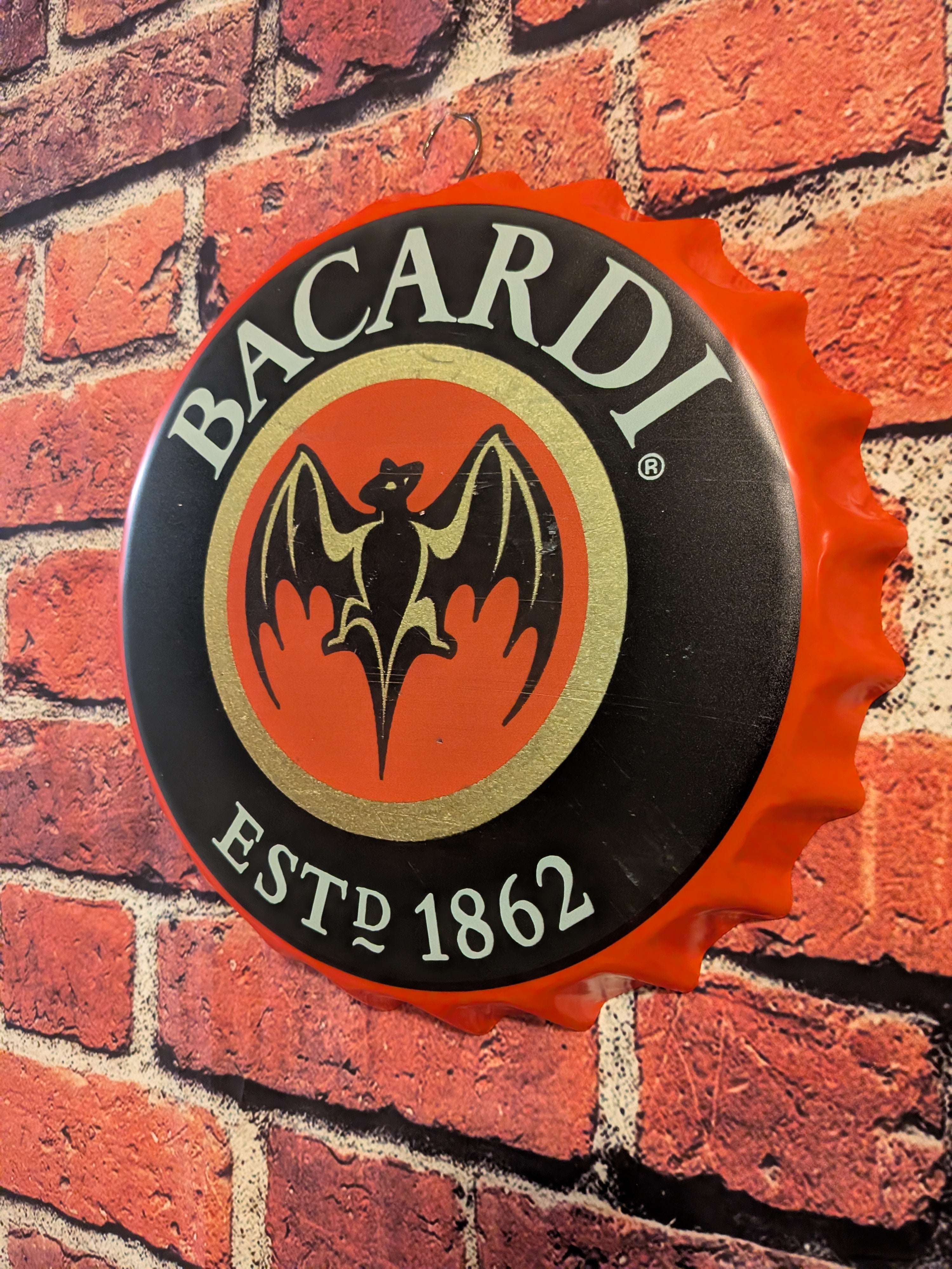 Retro Inspired Bacardi Liquor Sign 14" | Mancave Garage Bar Patio Home Decor