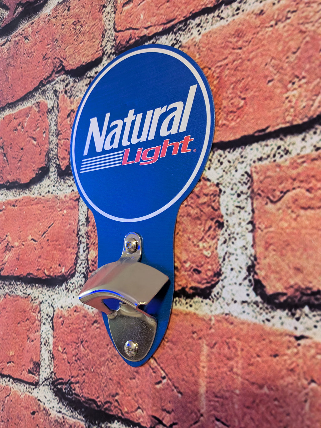 Natural Light Bottle Opener Wall Mount 5"x9" | Mancave Garage Bar Patio Home Decor