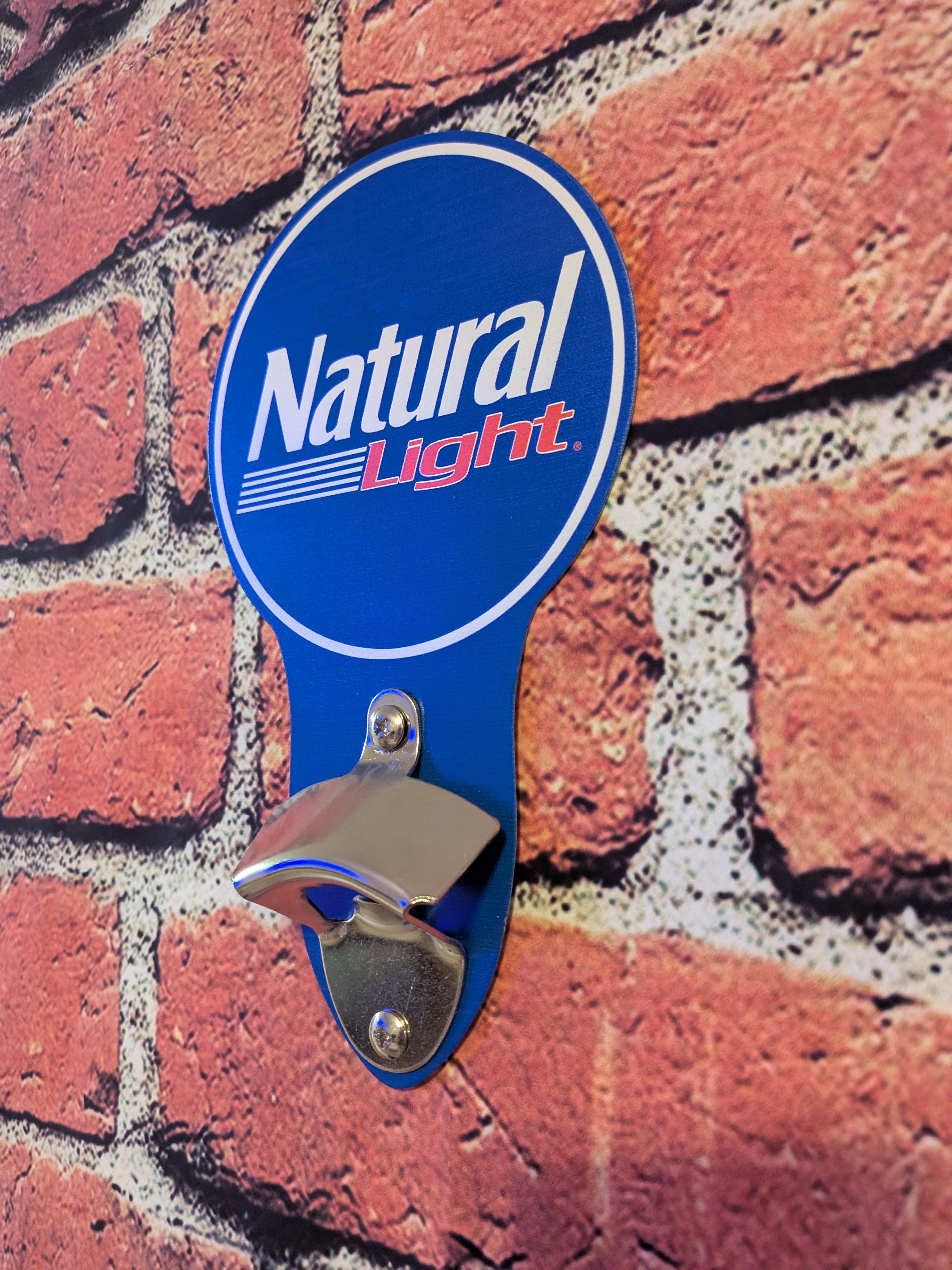 Natural Light Bottle Opener Wall Mount 5"x9" | Mancave Garage Bar Patio Home Decor