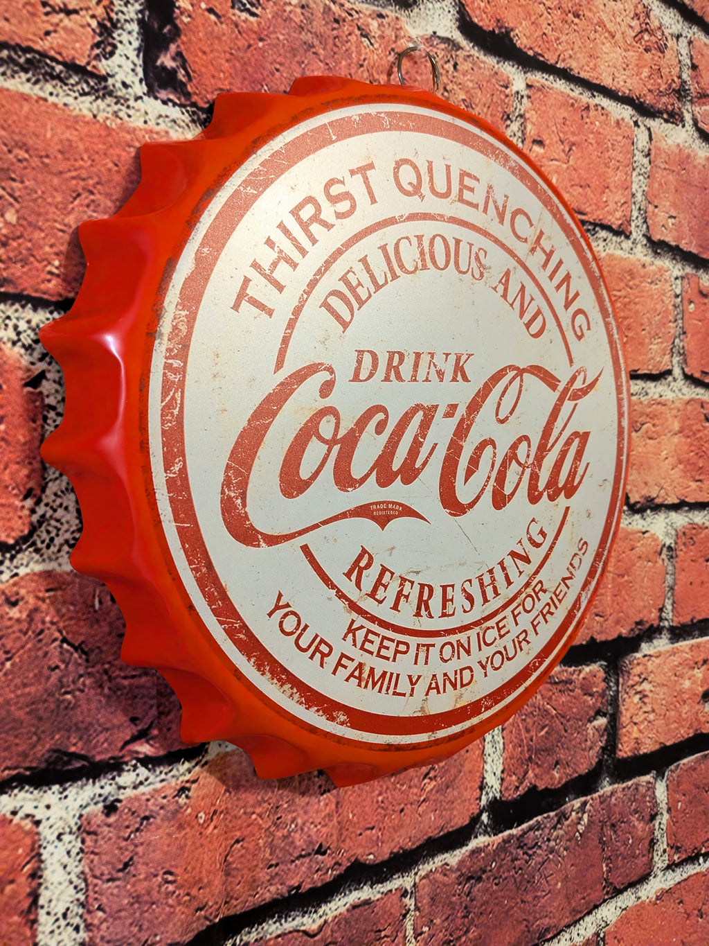 Retro Vintage Style Cola Sign 14" | Mancave Garage Bar Patio Home Decor