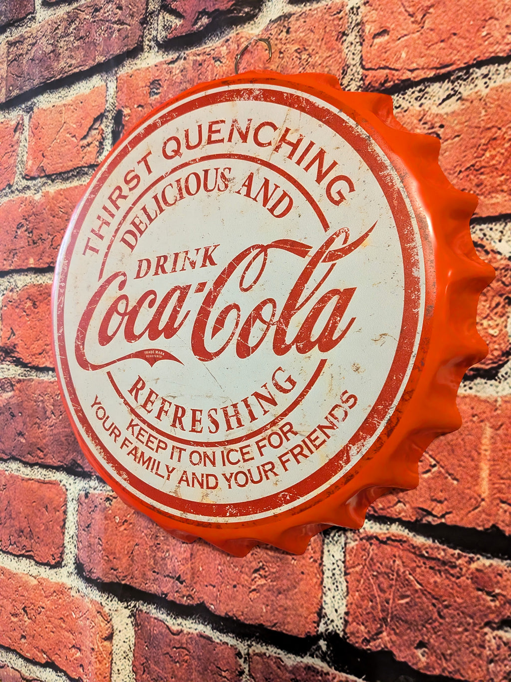Retro Vintage Style Cola Sign 14" | Mancave Garage Bar Patio Home Decor
