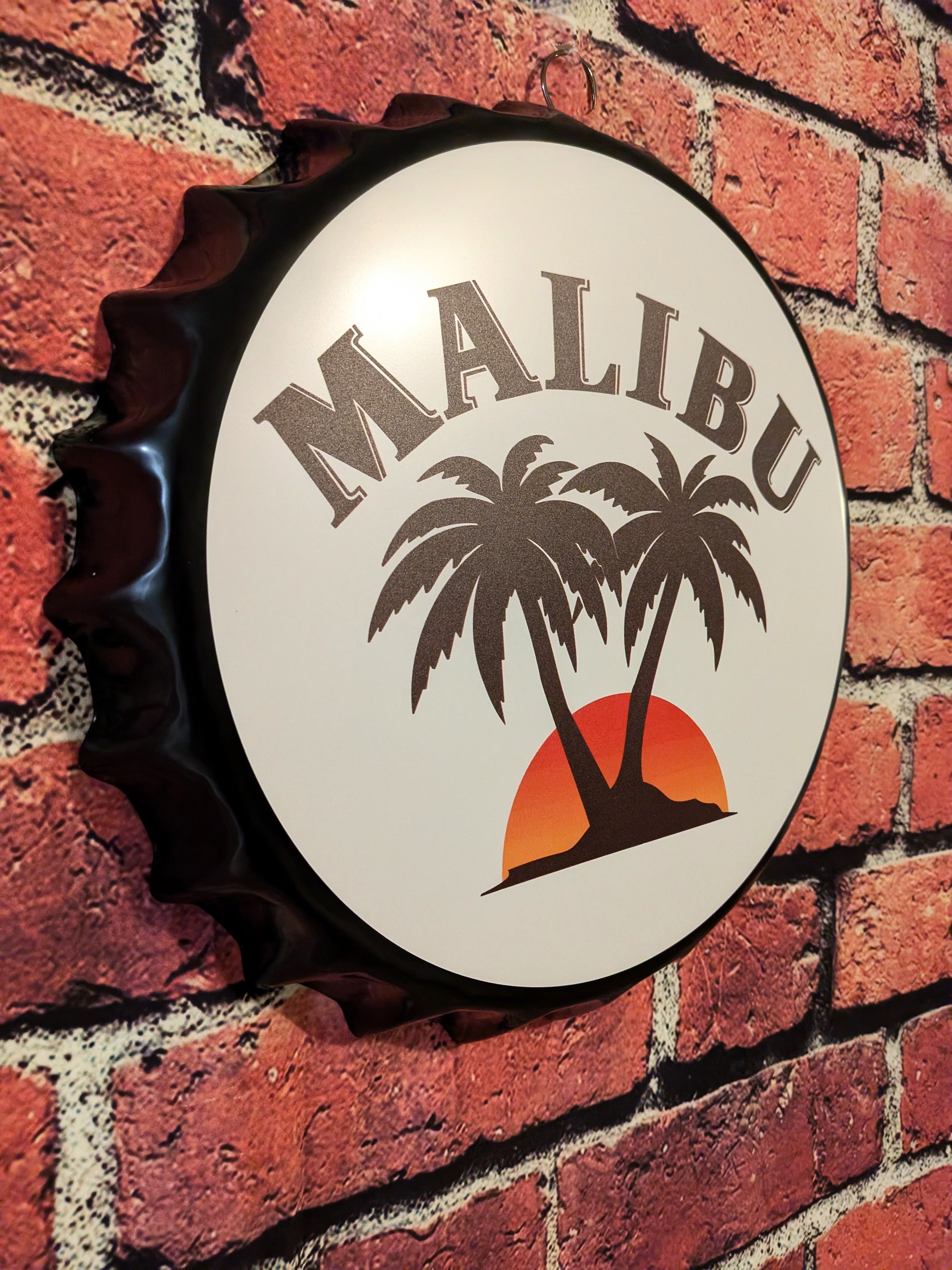 Retro Inspired Malibu Sign 14" | Mancave Garage Bar Patio Home Decor