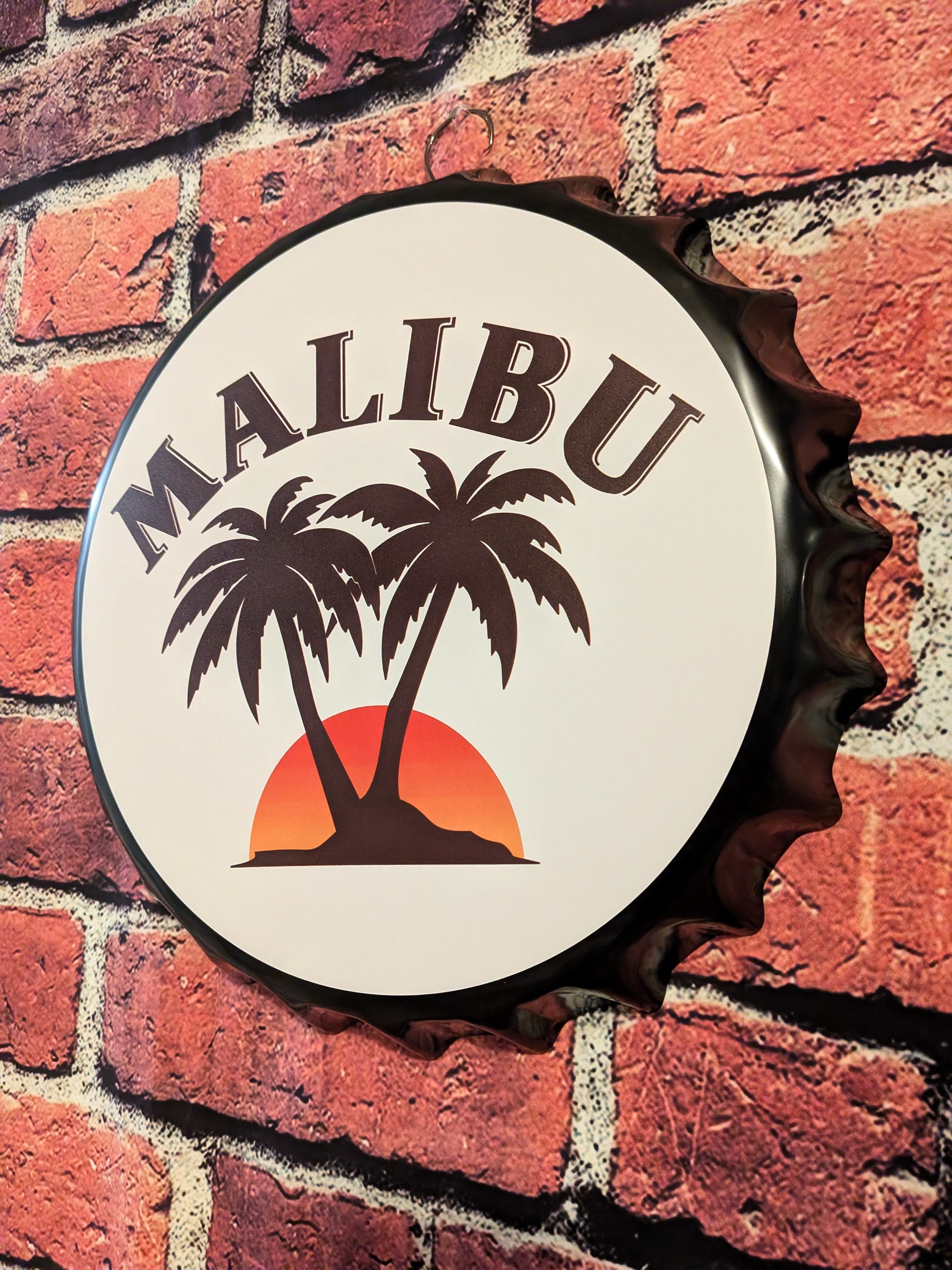 Retro Inspired Malibu Sign 14" | Mancave Garage Bar Patio Home Decor