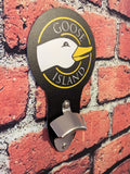 Goose Island Bottle Opener Sign 5"x9" | Mancave Garage Bar Patio Home Decor