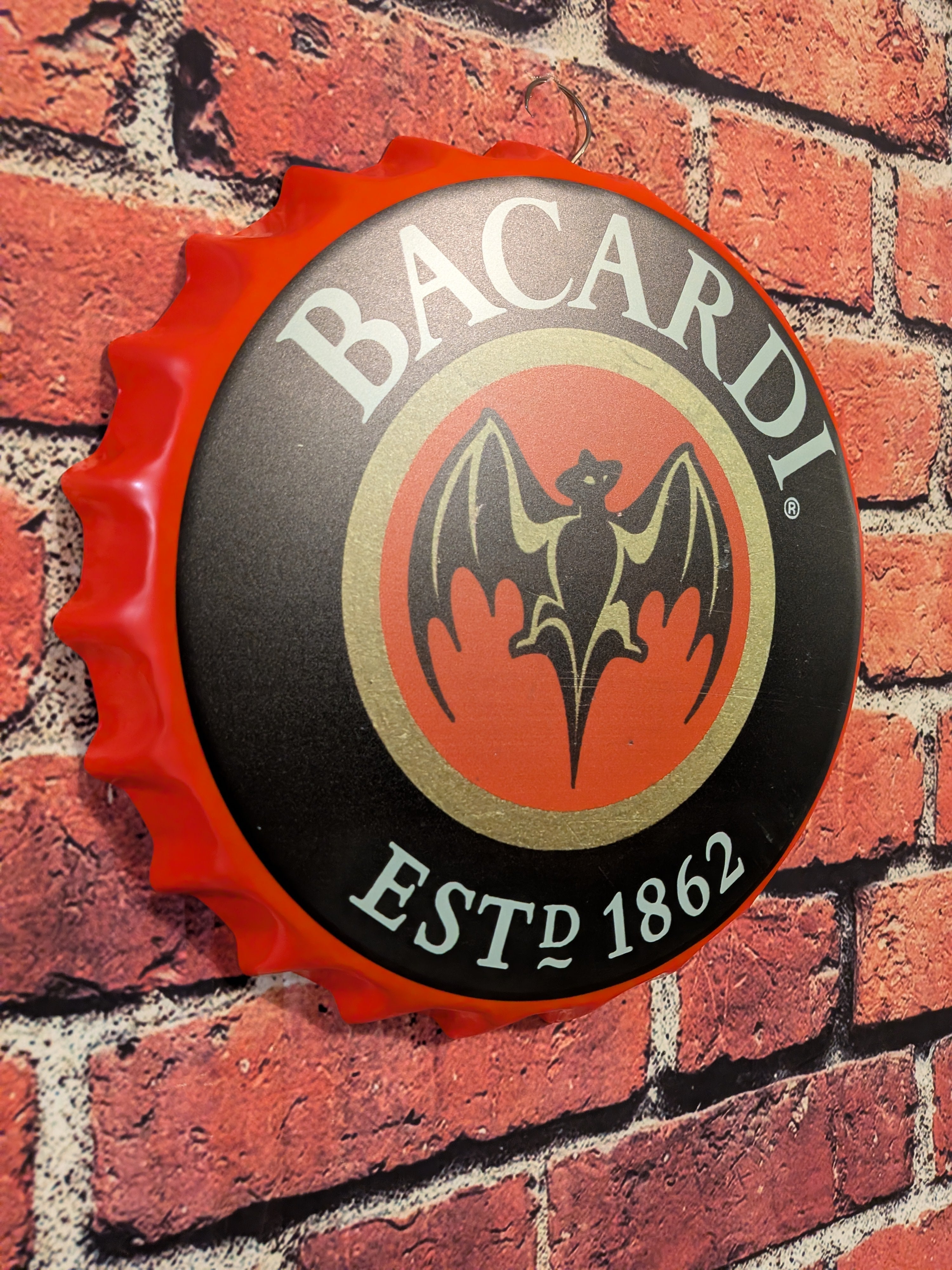 Retro Inspired Bacardi Liquor Sign 14" | Mancave Garage Bar Patio Home Decor