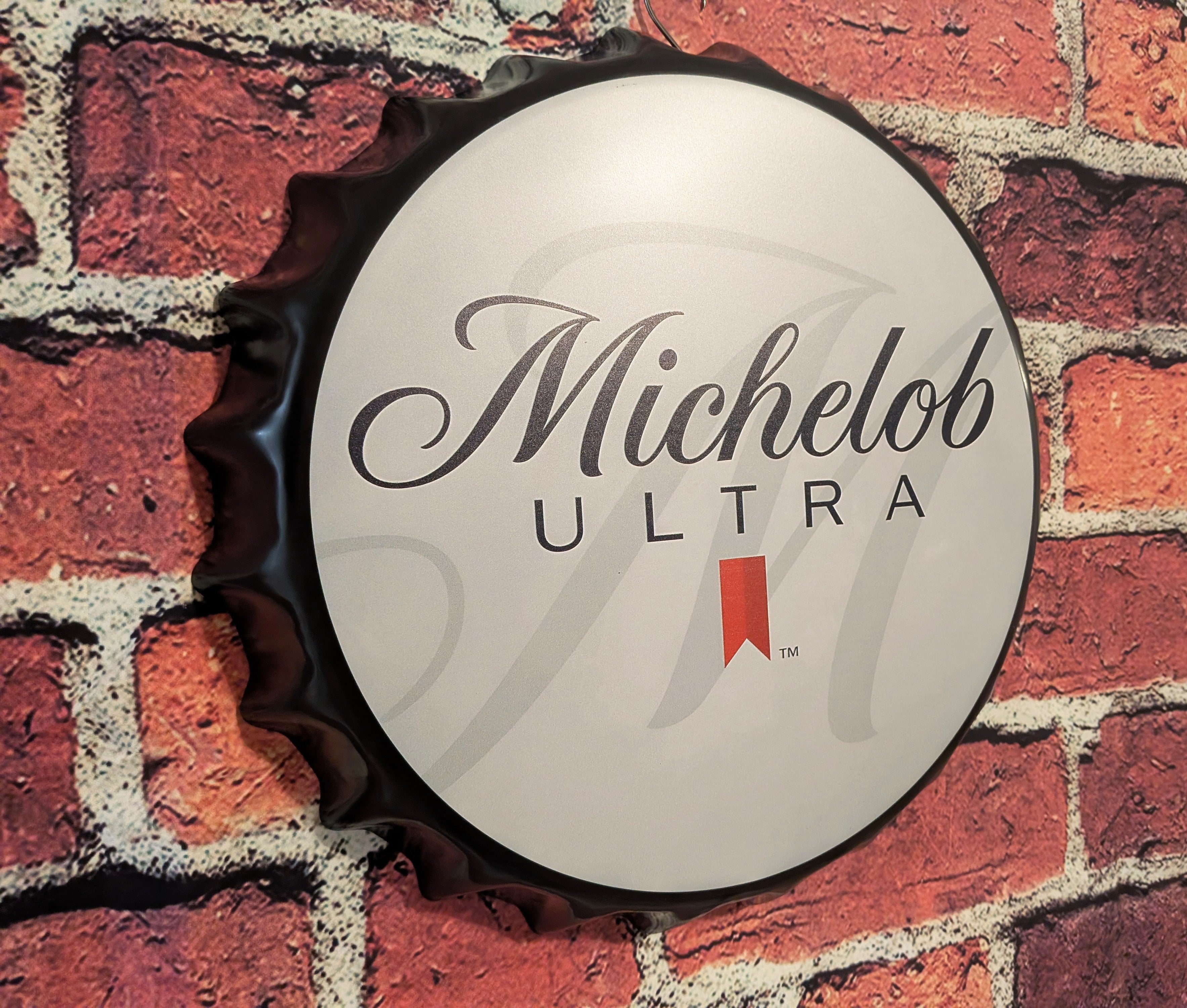 Retro Inspired Michelob Ultra Beer Bottle Cap Sign 14" | Mancave Garage Bar Patio Home Decor