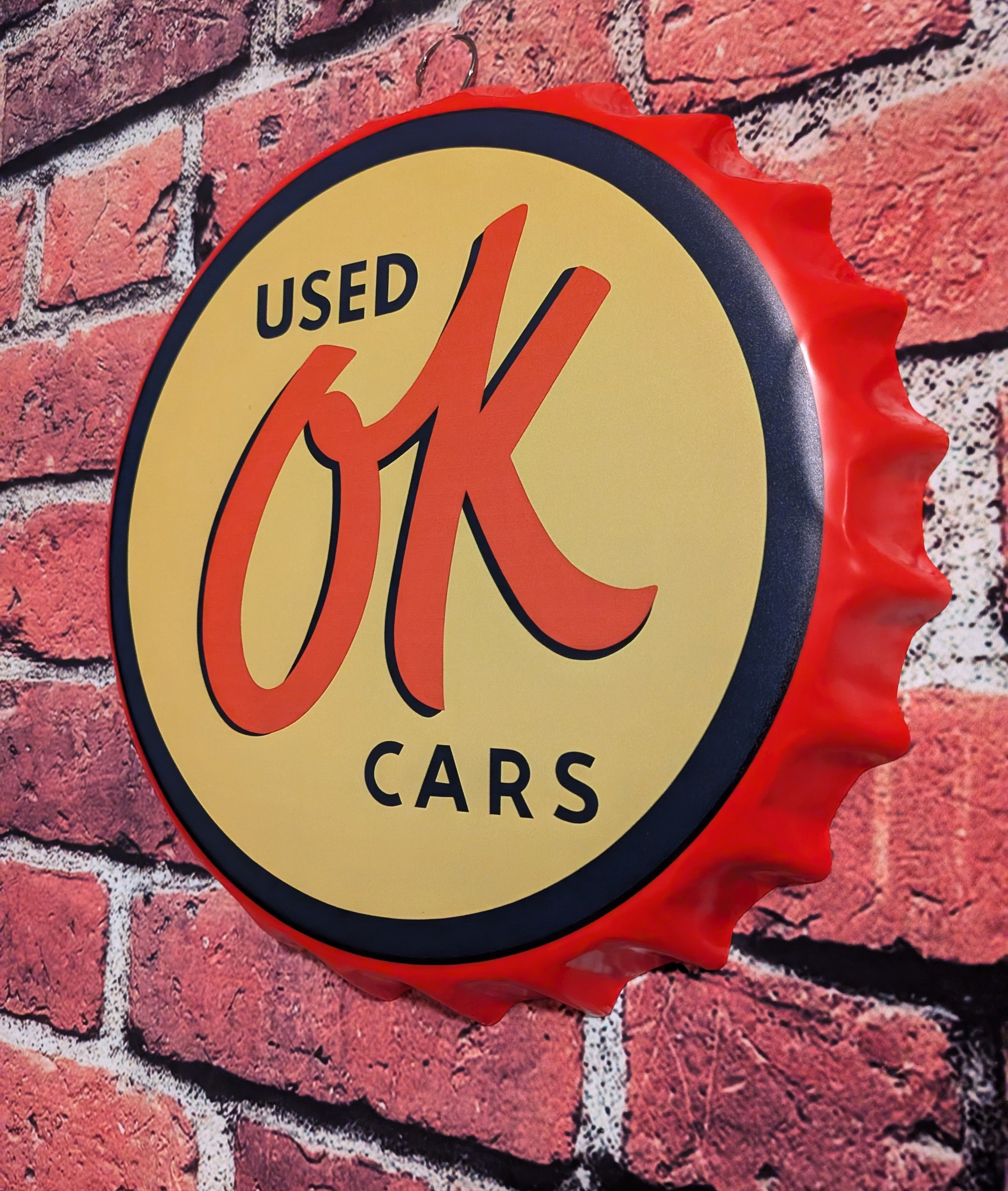 Retro Inspired Vintage Style OK Cars Sign 14" | Mancave Garage Bar Patio Home Decor
