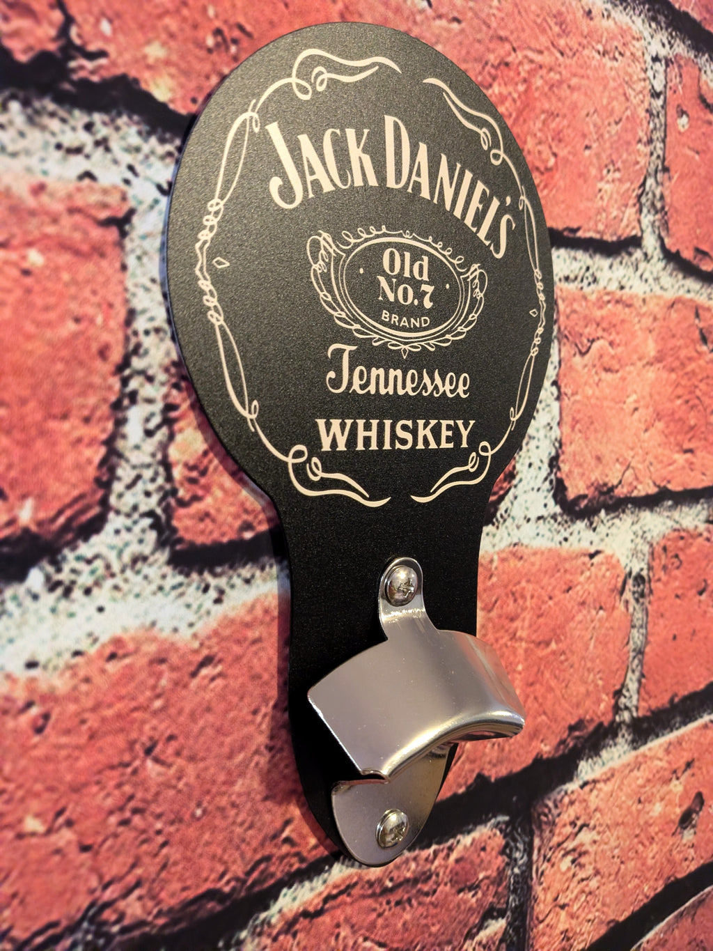 Jack Daniels Whiskey Bottle Opener Sign 5"x9" | Mancave Garage Bar Patio Home Decor