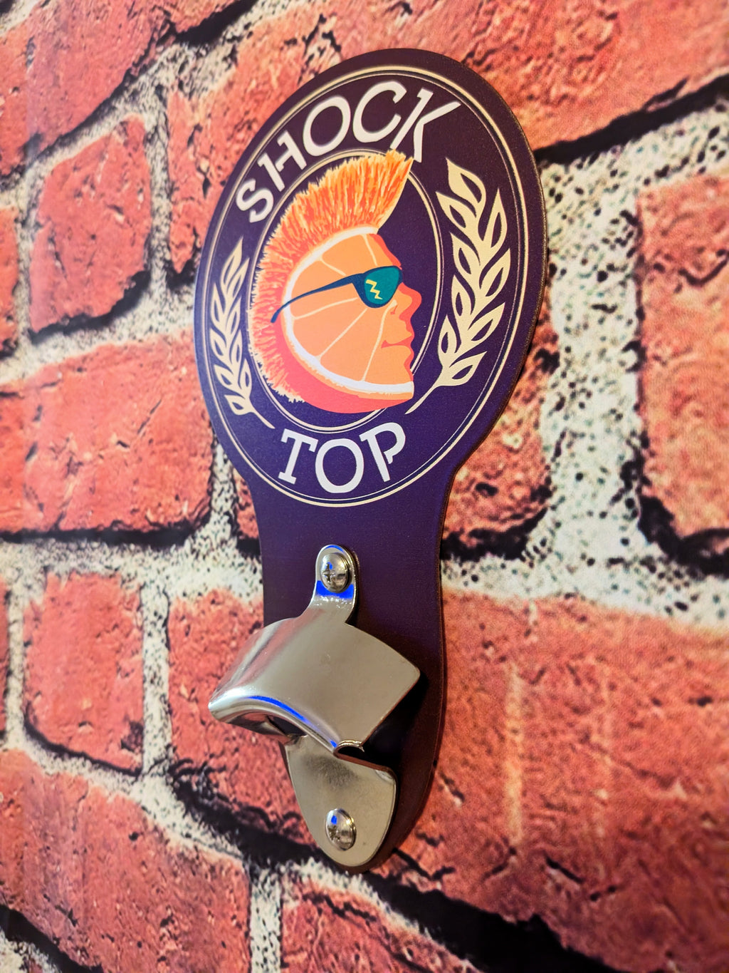 Shock Top Beer Bottle Opener Sign 5"x9" | Mancave Garage Bar Patio Home Decor