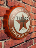Retro Inspired Texaco Bottle Cap Metal Sign 14" | Mancave Garage Bar Patio Home Decor
