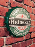 Retro Inspired Premium Beer Bottle Cap Metal Sign 14" | Mancave Garage Bar Patio Home Decor