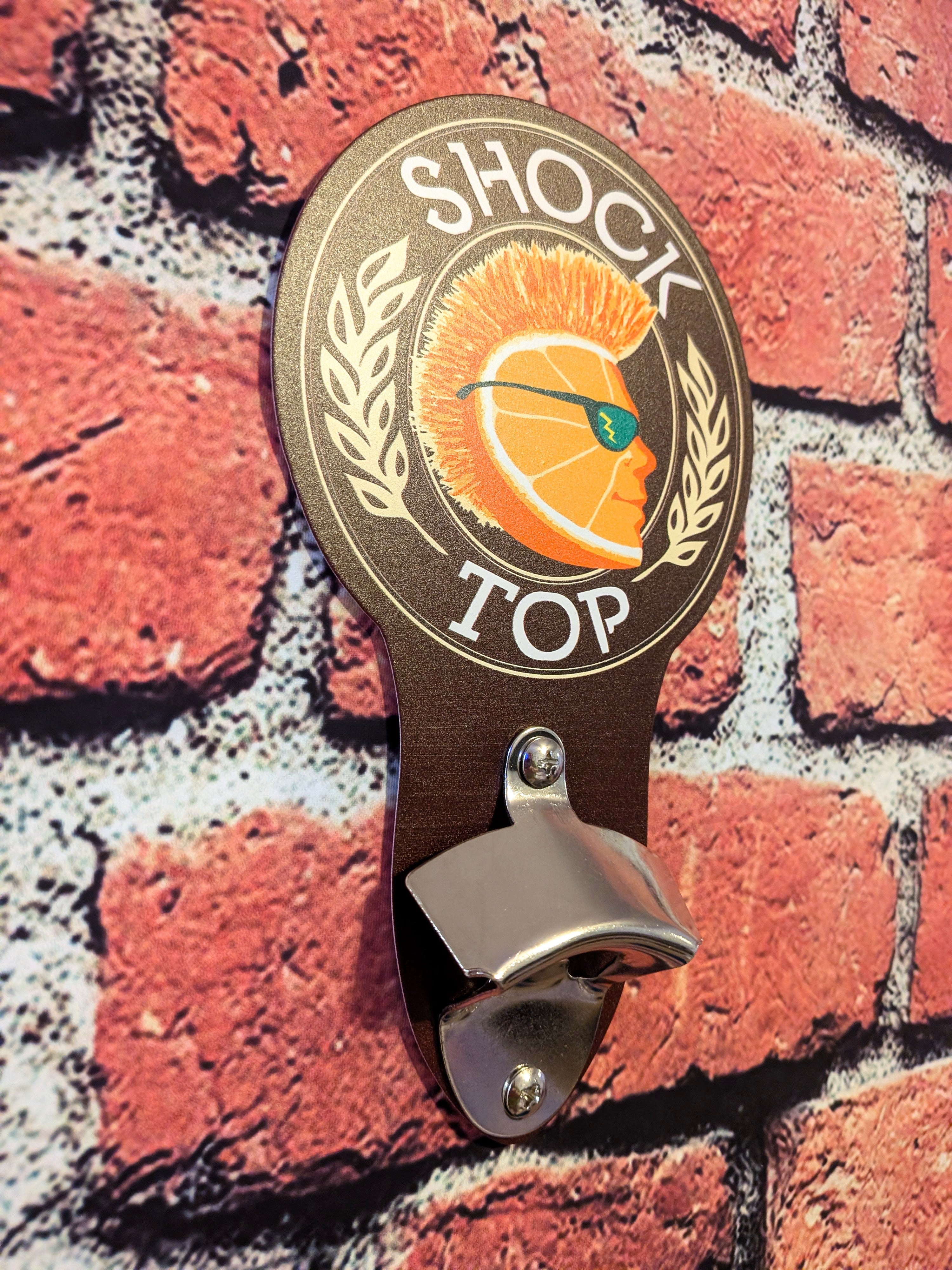 Shock Top Beer Bottle Opener Sign 5"x9" | Mancave Garage Bar Patio Home Decor